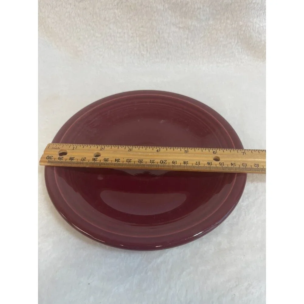 Homer Laughlin China Co Fiestaware Claret Burgundy Dessert Plate Round Lead Free